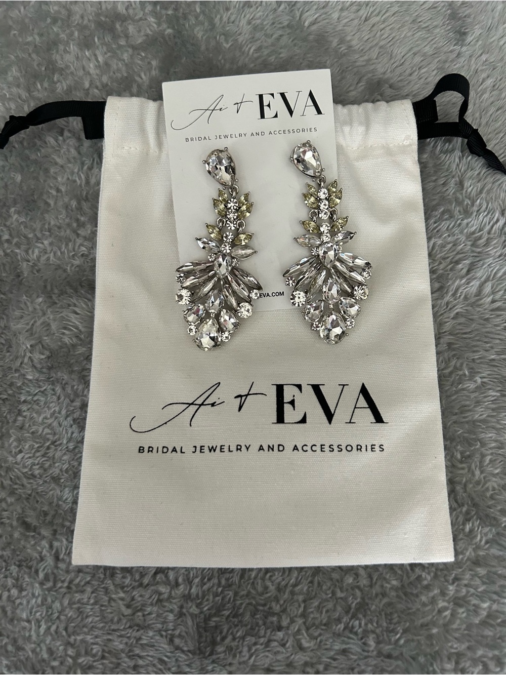 Silver Crystal Statement Drop Earrings